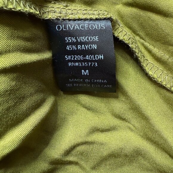 Olivaceous Tiered V-Neck Open Back Satin Mini Dress Green Size Medium NWT - Picture 5 of 6